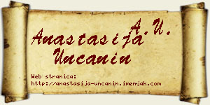 Anastasija Unčanin vizit kartica